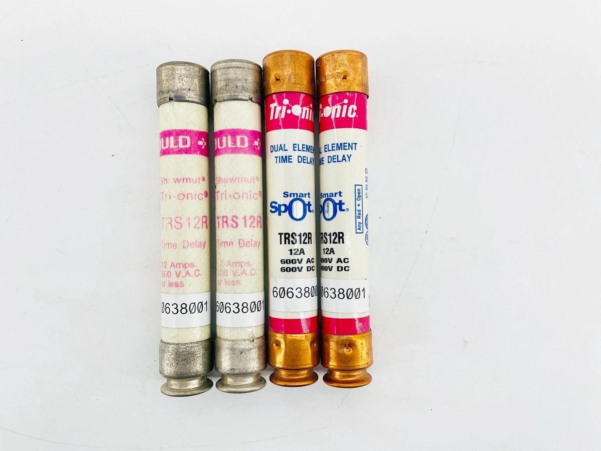 Lot of 4 New Ferraz Shawmut TRS12R Dual Element Fuse 12A 600V