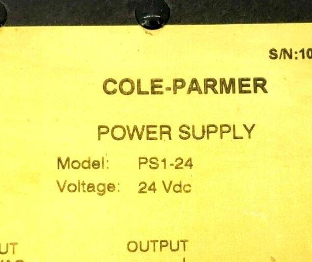 Used Cole Parmer PS1-24 Power Supply 120VAC to 24VDC 70mA