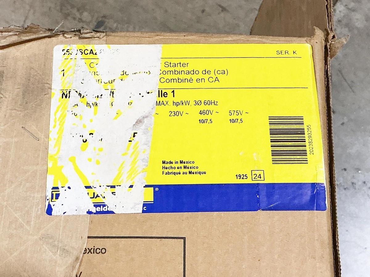New Square D 8538SCA24V02S Combo Starter 600V 27A NEMA 1