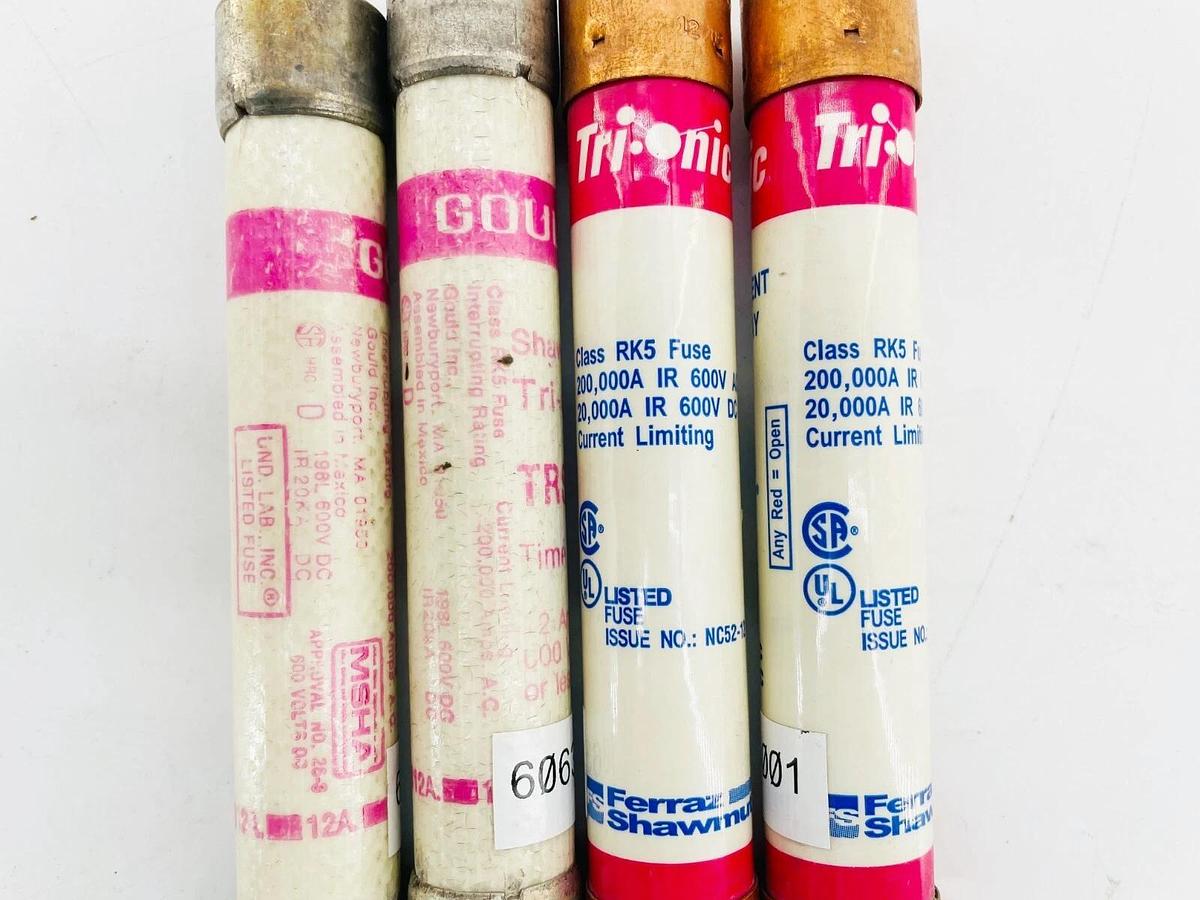 Lot of 4 New Ferraz Shawmut TRS12R Dual Element Fuse 12A 600V