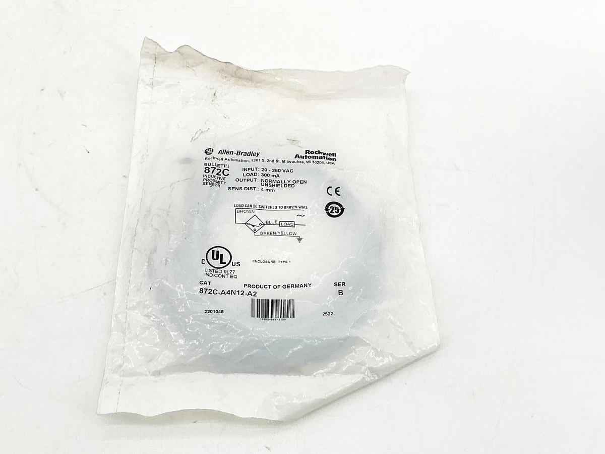 New Allen Bradley 872C-A4N12-A2 Inductive Proximity Sensor 250V 300mA Ser,B
