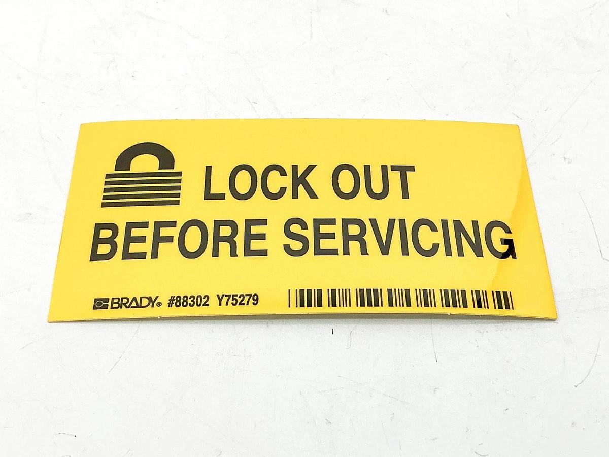New Lot of 4 Brady 88302 Lock Out Before Servicing Marker Y75279