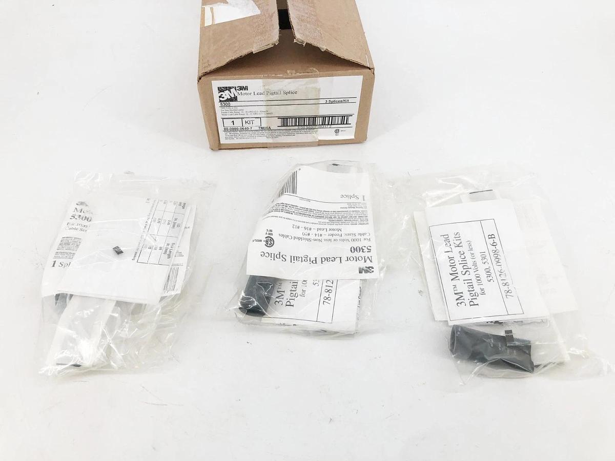 Lot of 2 New 3M 5300 Motor Lead Pigtail Splice Kits 1000V or Less (6 Splices)