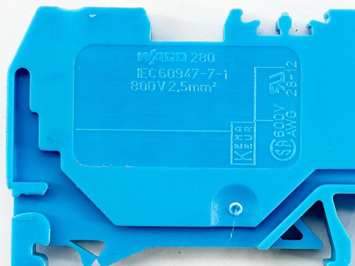 New Lot of 5 Wago IEC60947-7-1 Terminal Block 800V - No Box