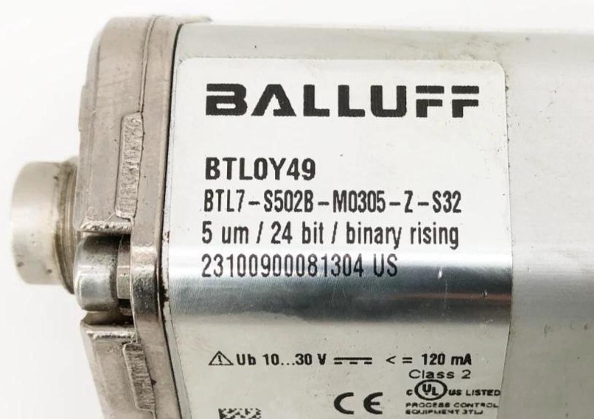 Used Balluff BTL7-S502B-M0305-Z-S32 Linear Transducer BTL0Y49 μm 24 bit