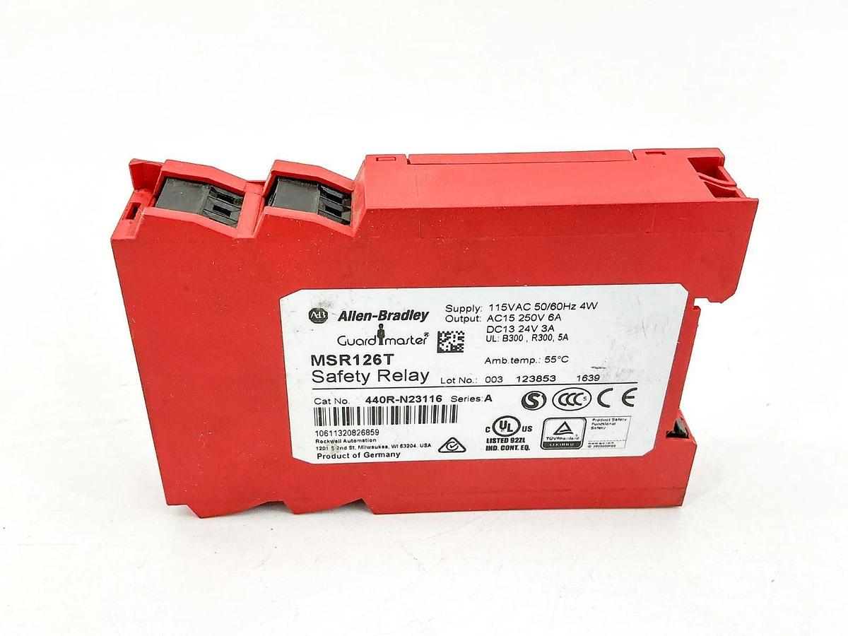 New Allen Bradley 440R-N23116 Guardmaster Safety Relay 115VAC 4W MSR126T No Box