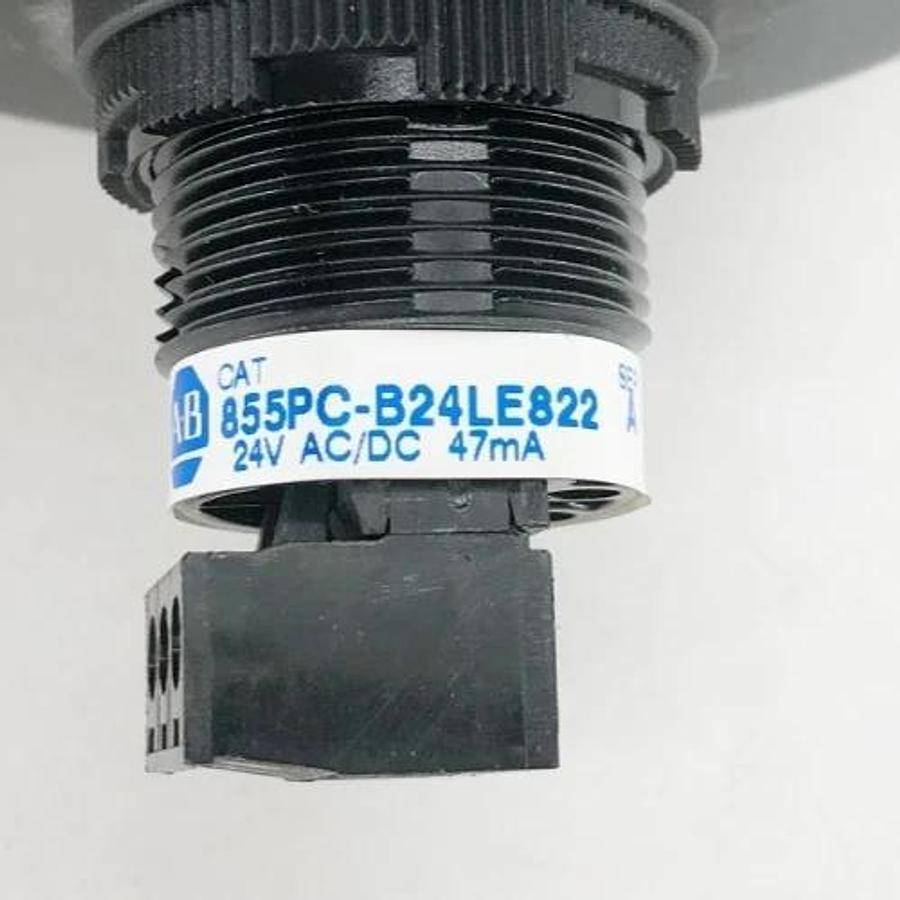 New Allen Bradley 855PC-B24LE822 Ser. A Panel Mount Sounder LED Yellow 24VAC/DC