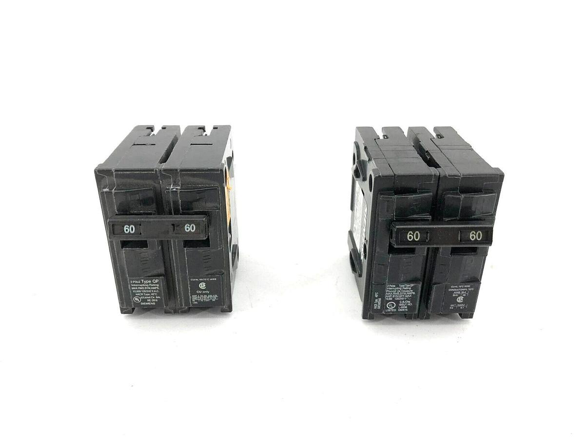 Lot of 2 New Siemens Q260 Circuit Breakers 60A 2P 120/240V