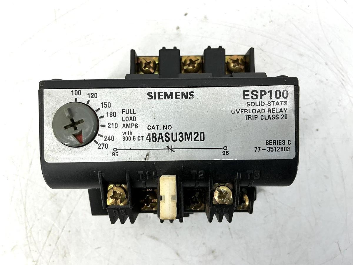 New Siemens 48ASU3M20 Ser C Overload Relay Solid State 3PH 100-270FLA - No Box