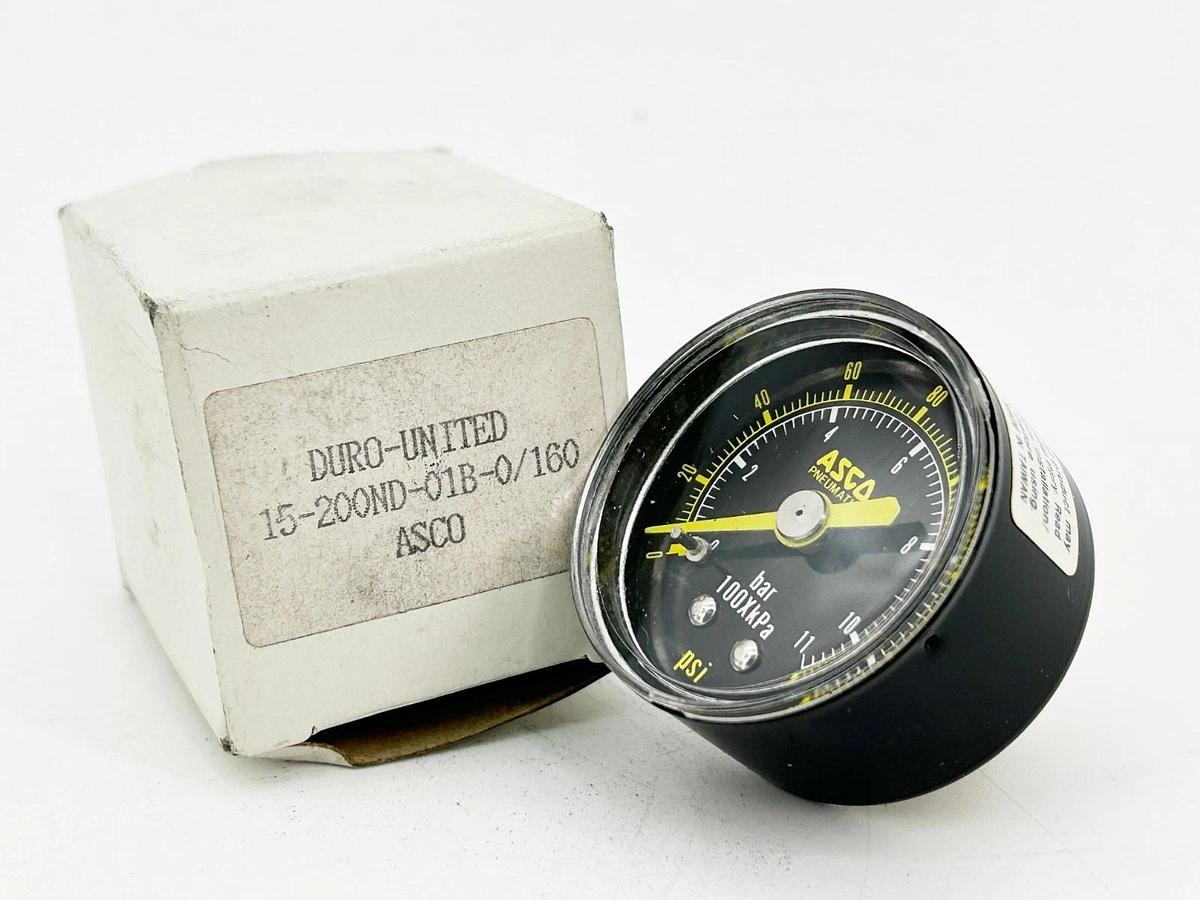 New Asco 15-200ND-01B-0/160 Pressure Gauge 160PSI BAR 100XkPa
