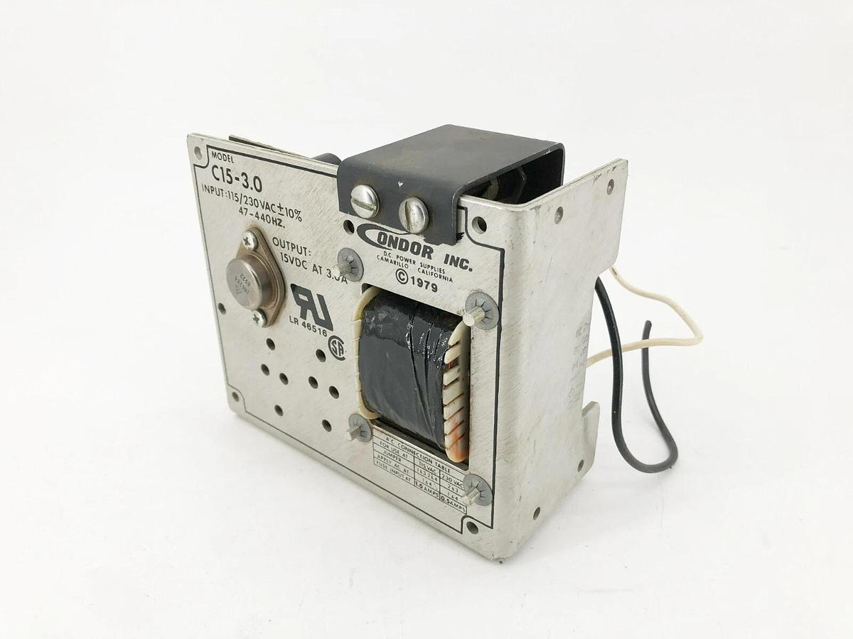 Used Condor C15-3.0 Power Supply 115/230VAC In 15VDC 3A Out