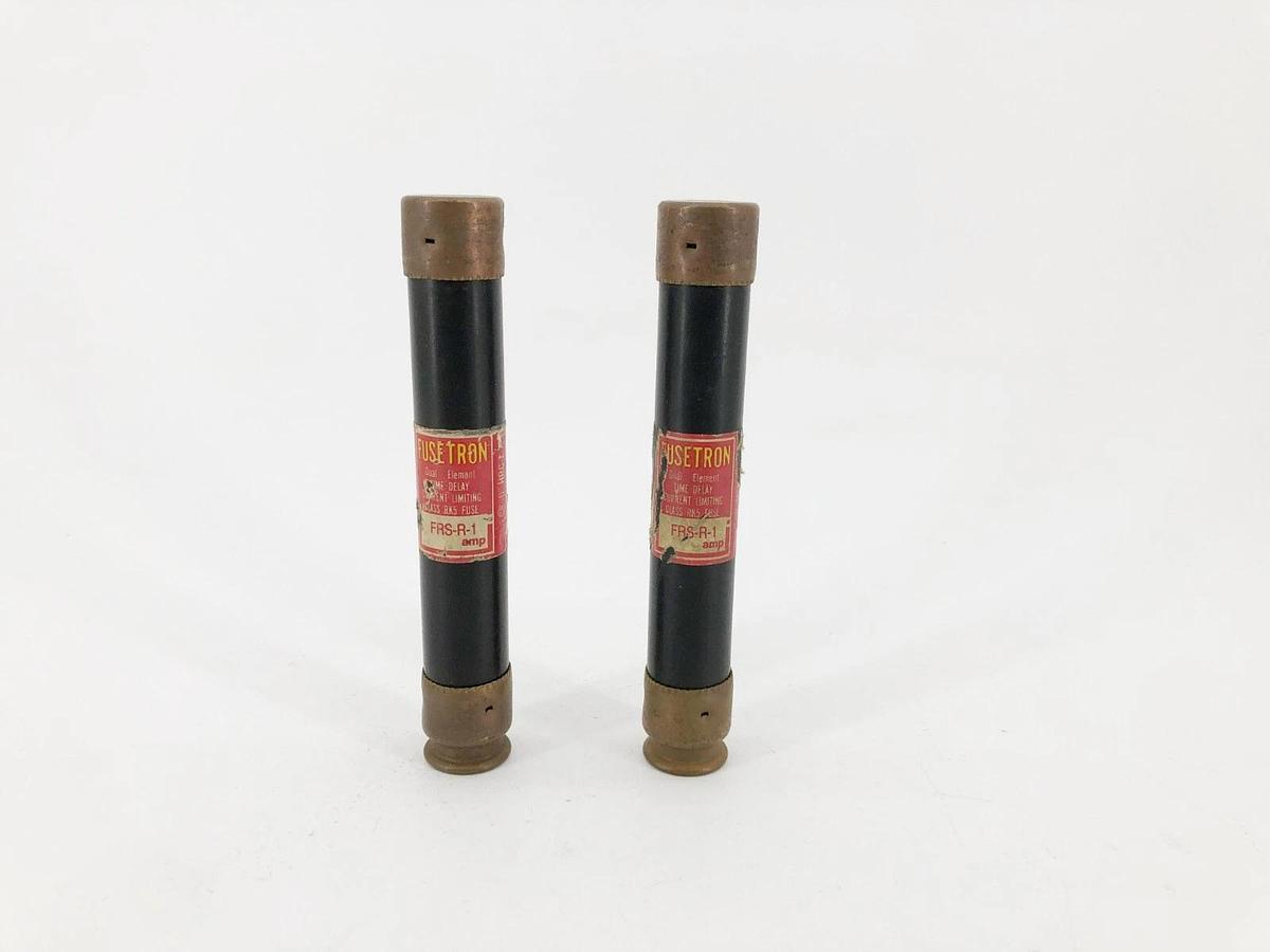 Lot of 2 New Fusetron FRS-R-1 Time Delay Fuses 600V 1A