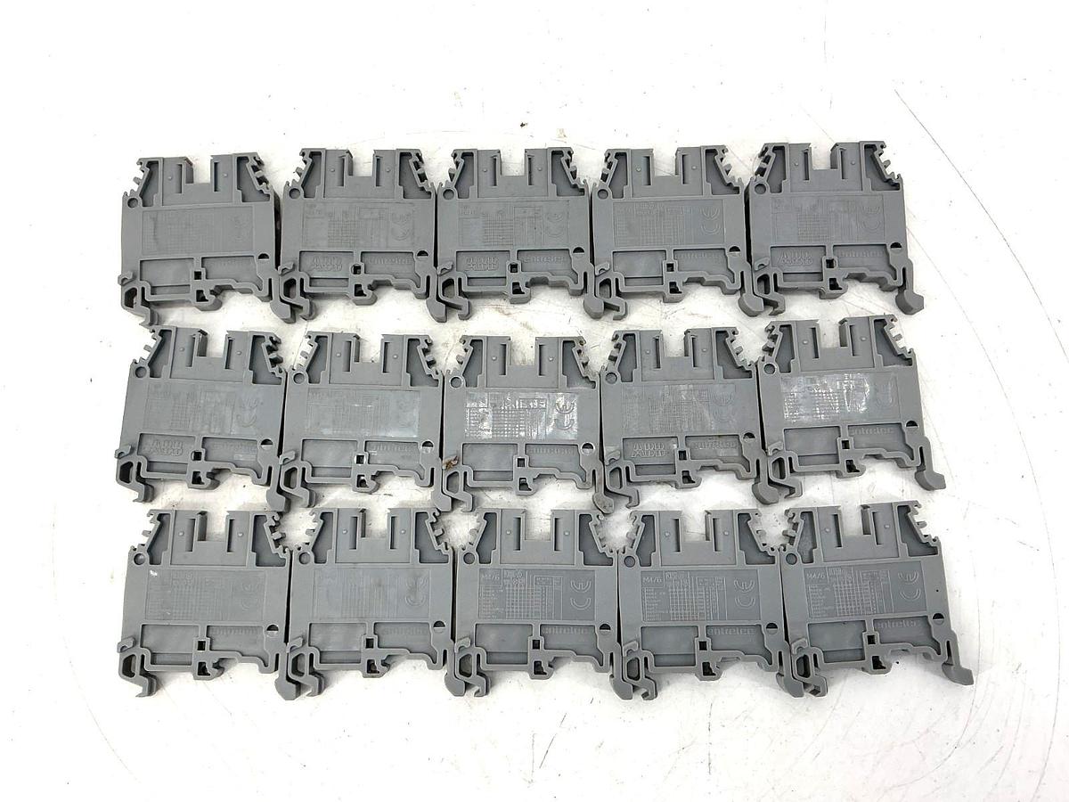 Used Lot of 15 ABB Entrelec M4/6-GREY Terminal Block 10AWG 30A 600V M4/6