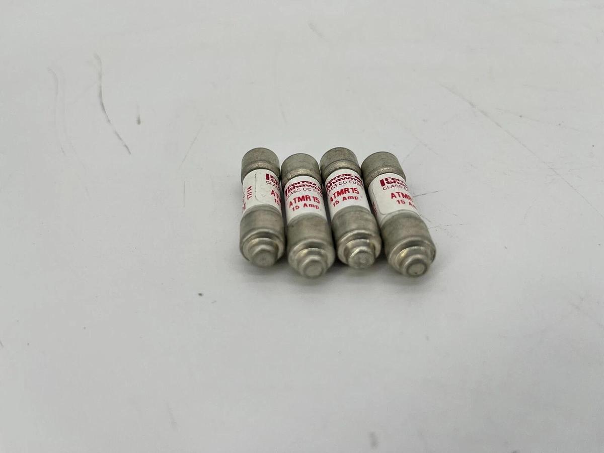 Lot of 4 New Ferraz Shawmut ATMR15 Class CC Fuses 15A 600V