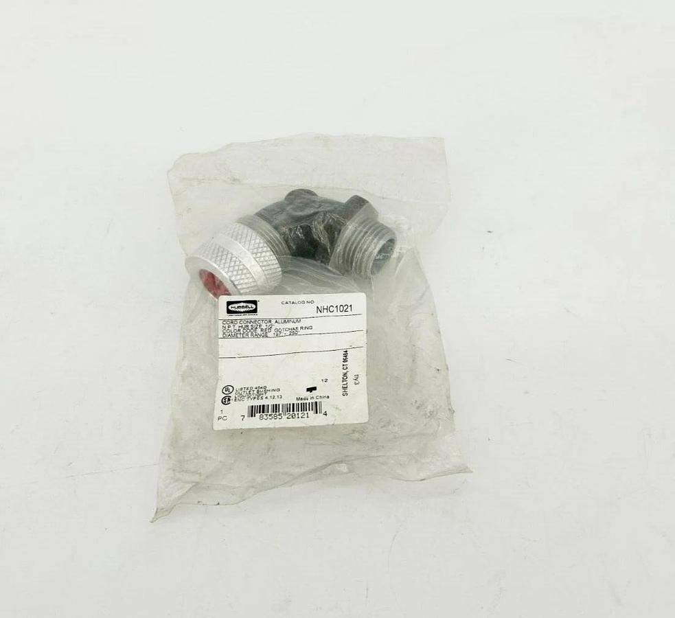 New Hubbell NHC1021 Liquid Tight Connector 1/2" 90 Deg. Aluminum Red