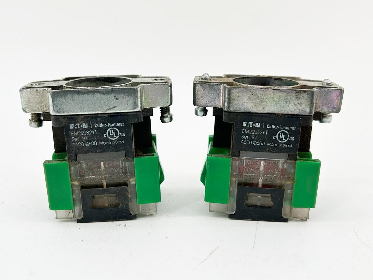 Used Lot of 2 Eaton EM22JS2Y1 Joystick Cable 2 Position Cable