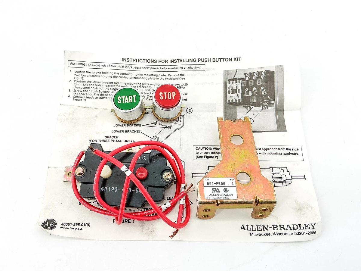 New Allen Bradley 599-PB00 Start Stop Bushbutton Assembly 600V - No Box