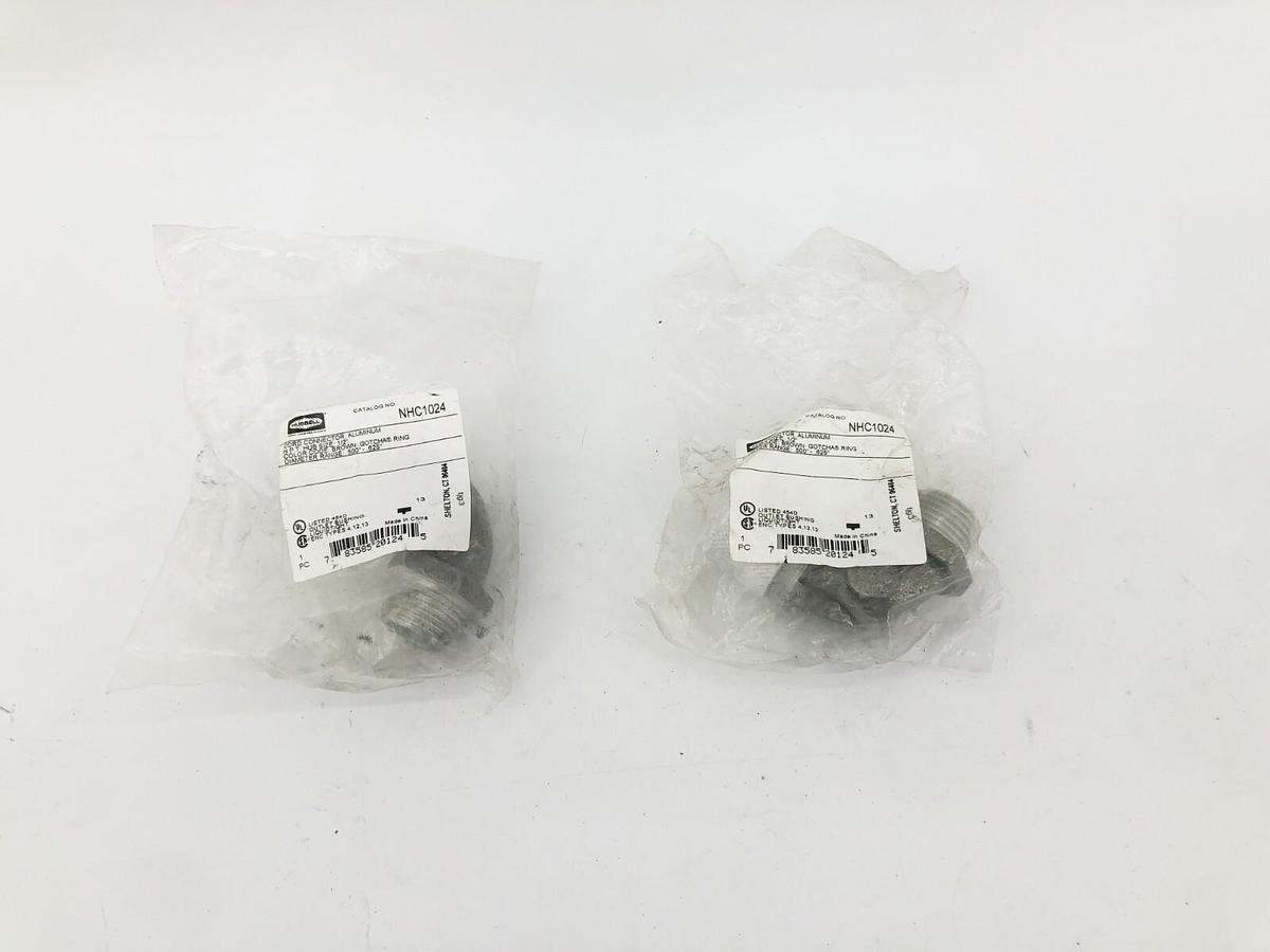 Lot of 2 New Hubbell NHC1024 Cord Connectors Aluminum 1/2" NPT .50"-.625" Brown