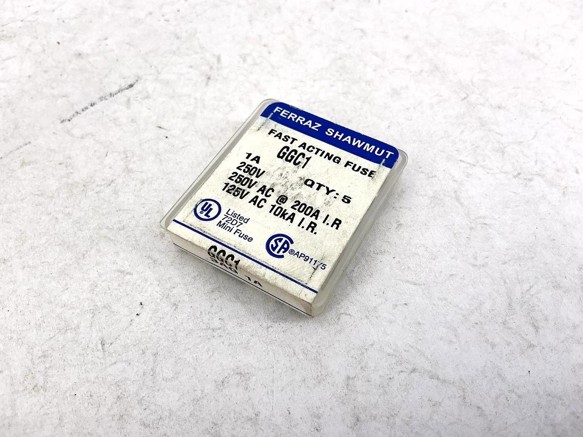 Lot of 15 New Ferraz Shawmut GGC1 Fast-Acting Glass Fuse 1A 250V