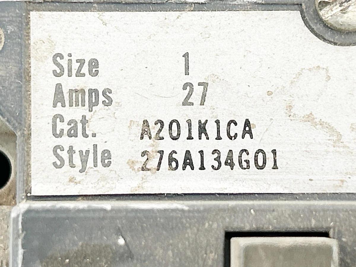 Used Westinghouse A201K1CA Contactor Non-Reversing 27A Size 1 110/120V 50/60Hz