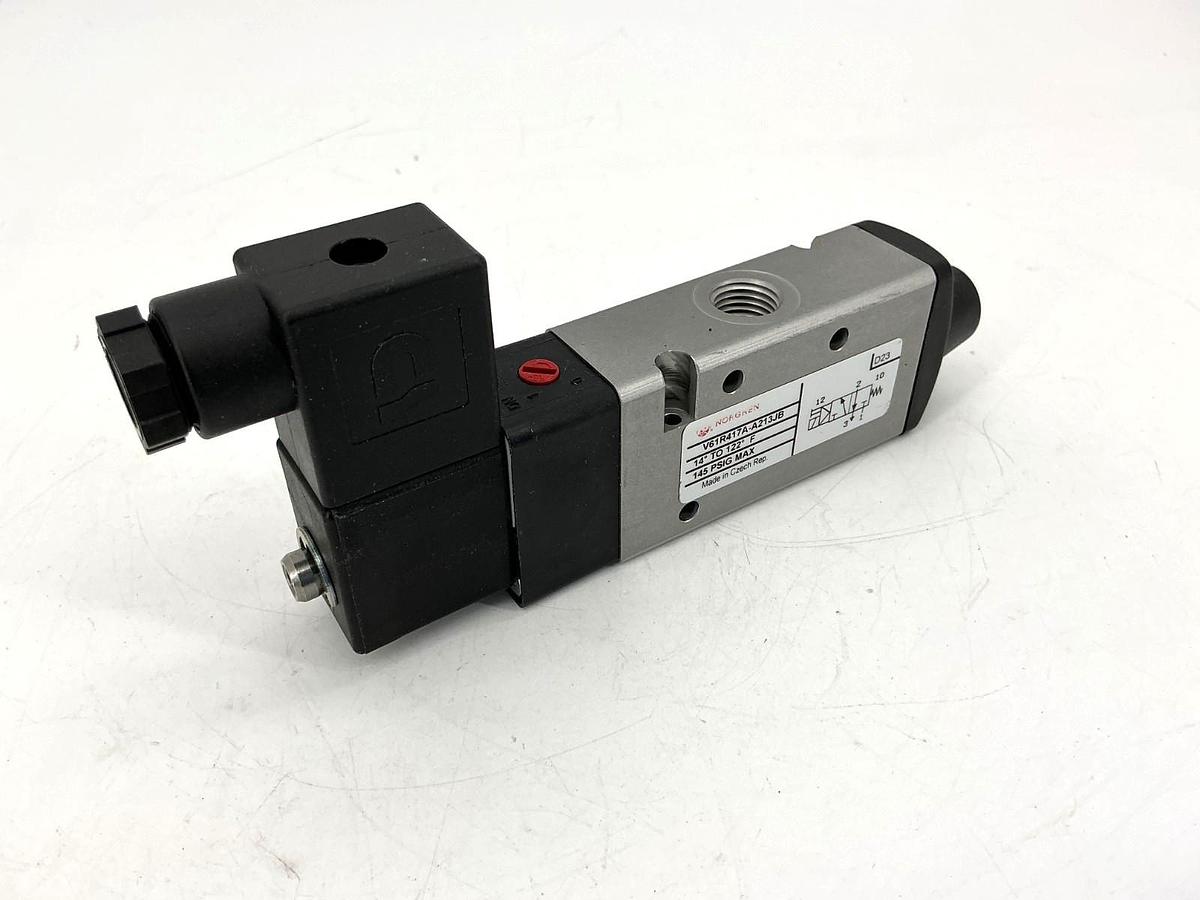 New Norgren V61R417A-A213JB Solenoid Valve 3/2NC 14-122°F 145PSI Coil-24V No Box