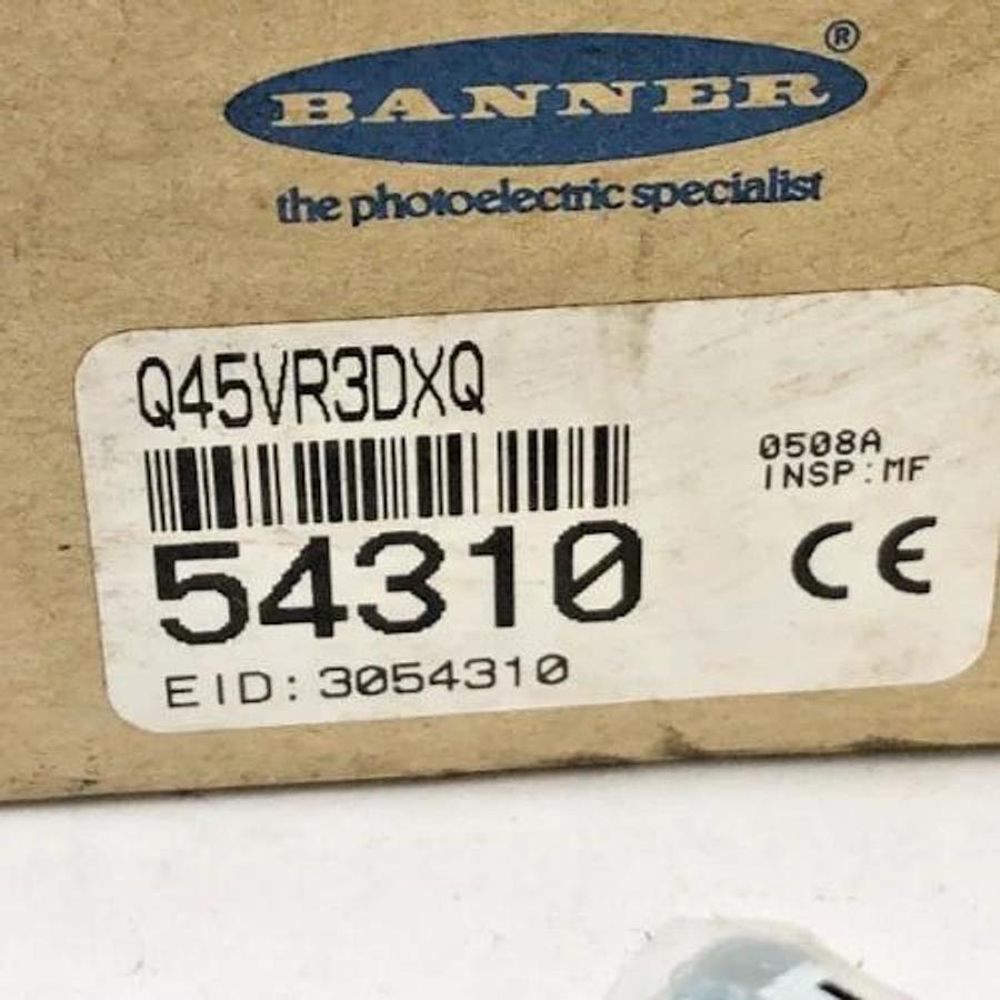 New Banner Engineering Q45VR3DXQ Photoelectric Sensor 3m 12/24-250VD/AC 54310