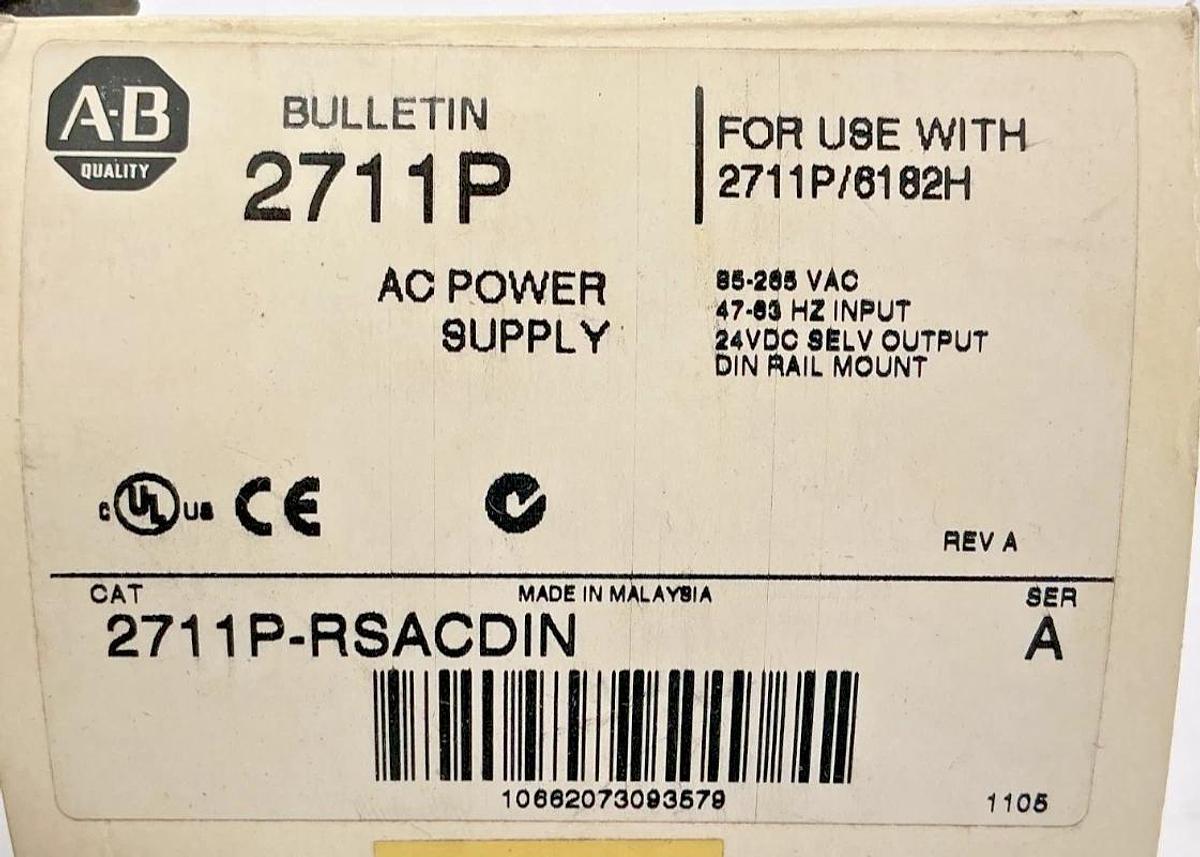 New Allen Bradley 2711P-RSACDIN Ser A AC Power Supply IN120/230VAC OUT 24VDC 3A
