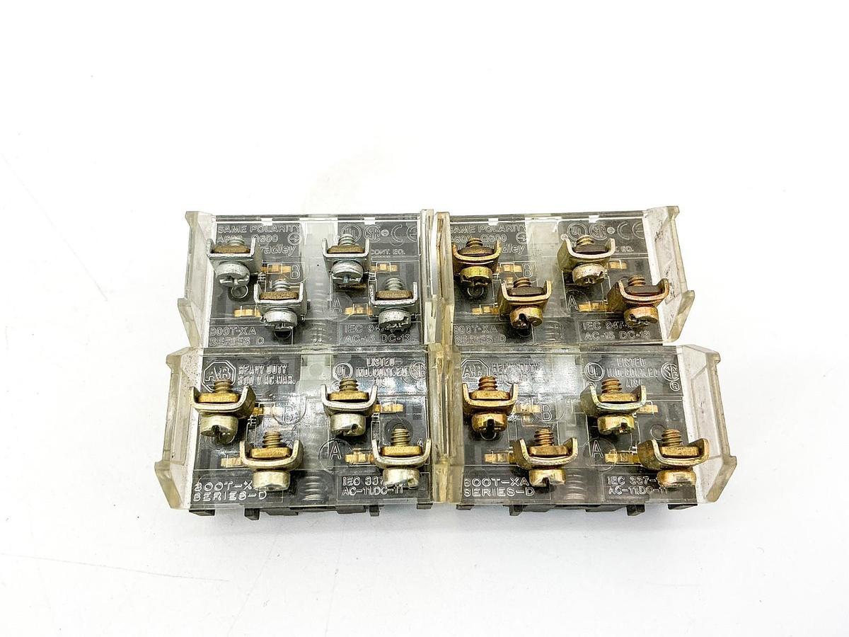 New Lot of 4 Allen Bradley 800T-XA Contact Block Ser.D - No Box