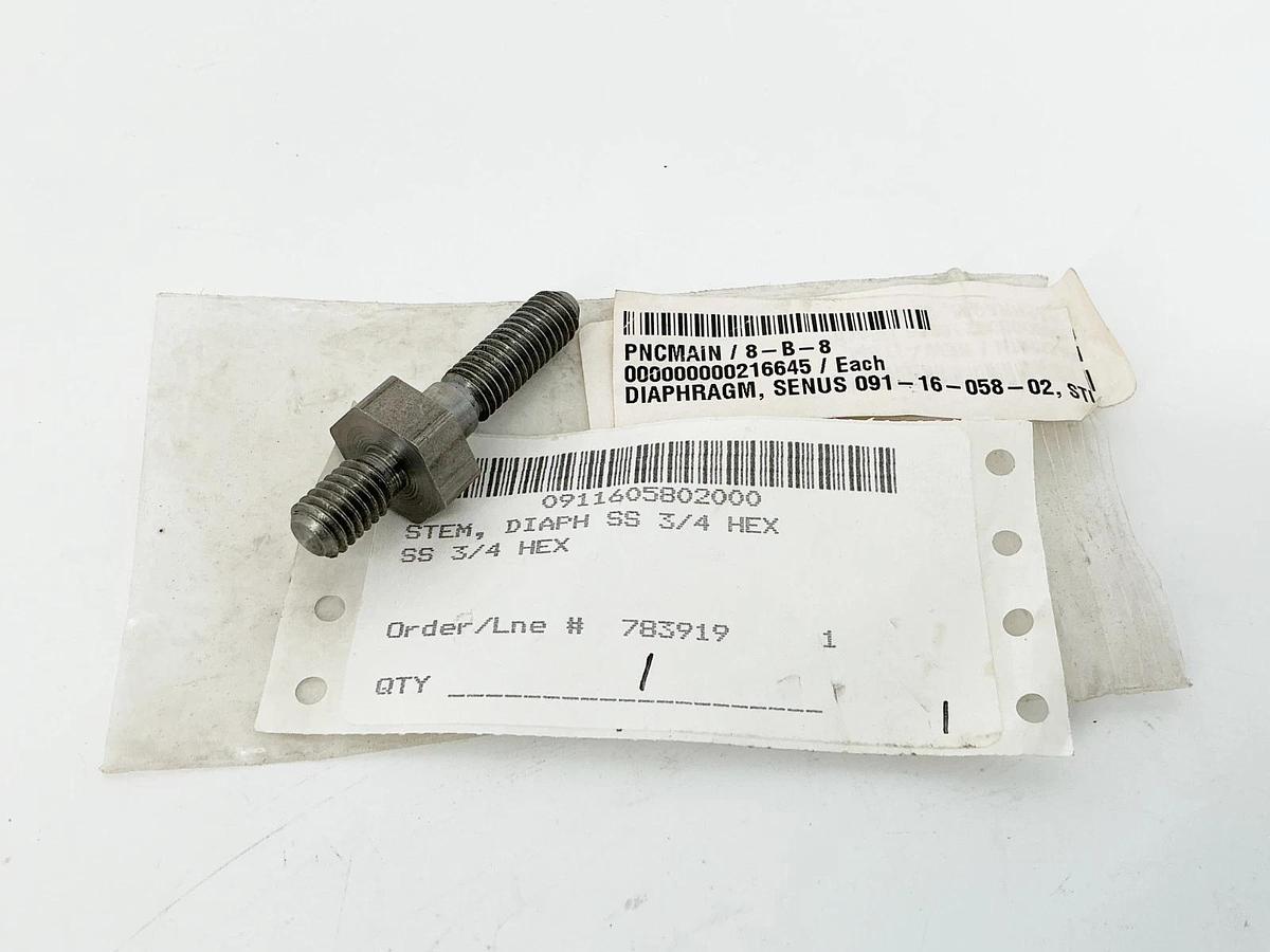New Senus 091-16-058-02 Diaphragm Stud Stainless Steel 3/4"- No Box