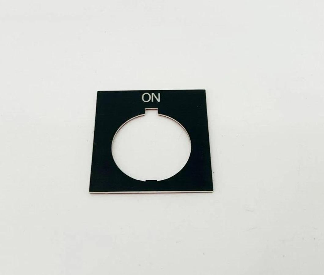 Lot of 6 New Eaton Cutler Hammer E34SP33 Legend Plates, Black, "ON", 30-1/2mm