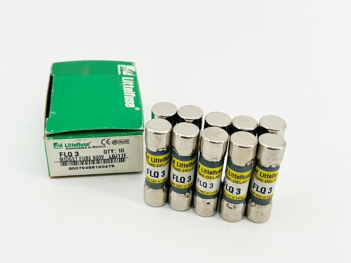 New Box of 10 Littelfuse FLQ-3A Time Delay Fuse 3Amp 500V