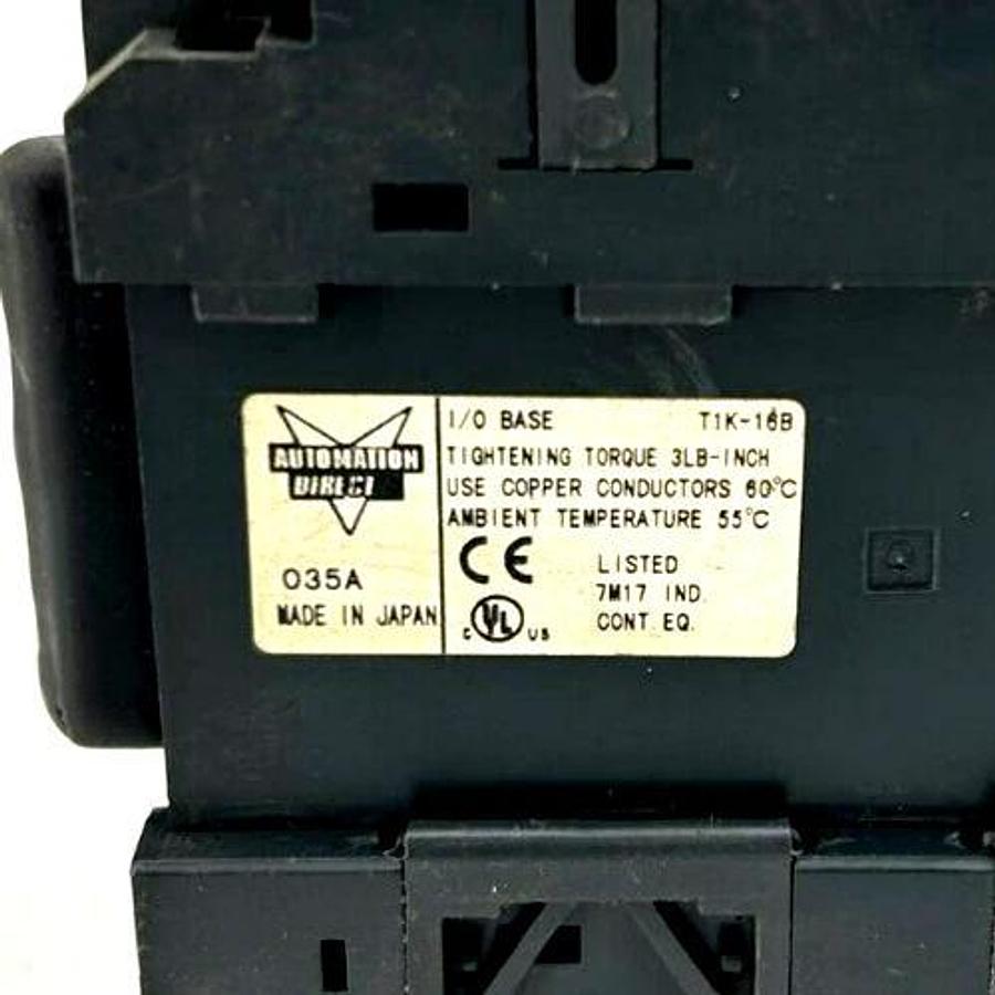 Used Automation Direct T1K-16B I/O Base 3-row 48-pin screw clamp 12 AWG.