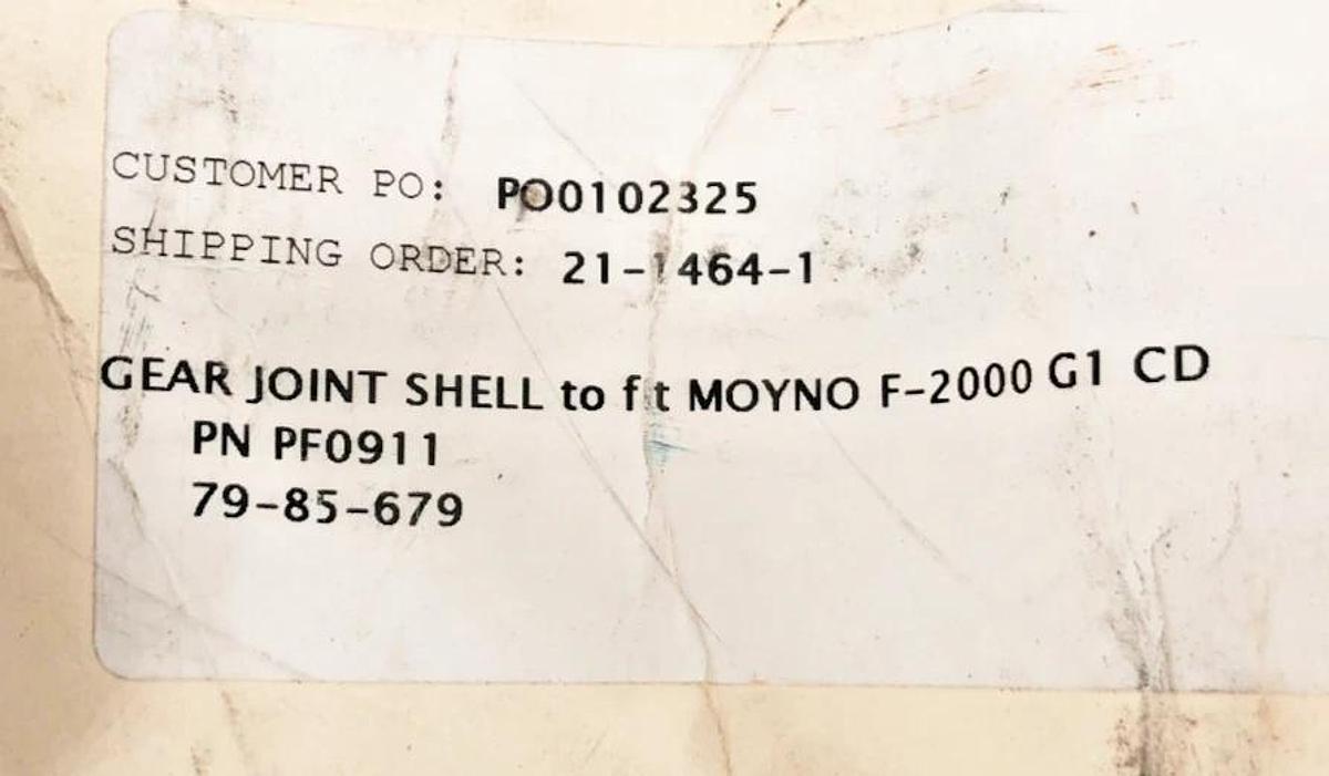 New Moyno PF0911 Gear Joint Shell for F-2000 G1 CD - No Box