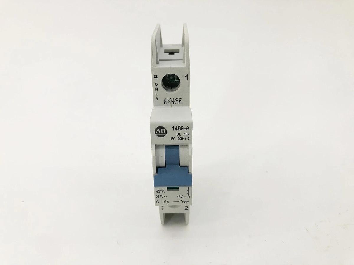 Box of 2 New Allen-Bradley 1489-A1C150 Circuit Breakers 1P 15A 277VAC 48VDC