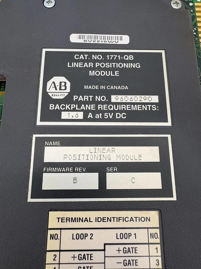 Used Allen-Bradley 1771-QB Ser. C Linear Positioning Module Firmware Revision B