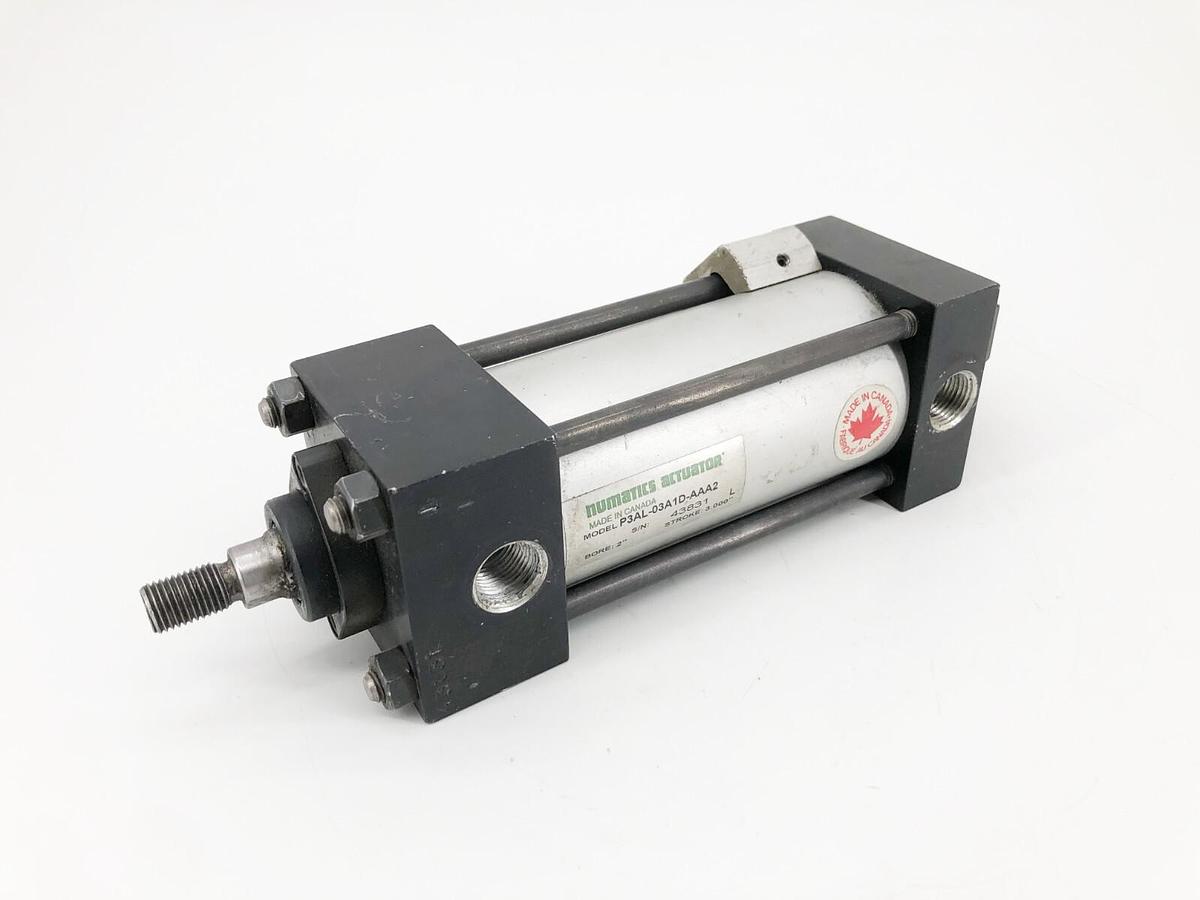 Used Numatics P3AL-03A1D-AAA2 Pneumatic Cylinder 2" Bore 3" Stroke