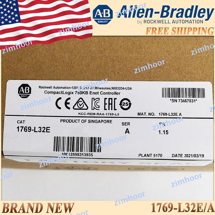 Used Allen Bradley 1769-L32E Ser A Ethernet Processor Controller 750KB Memory w/ Key