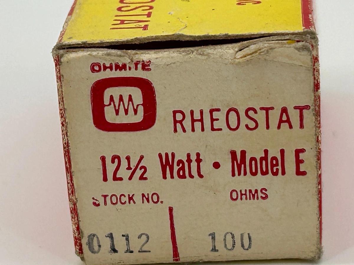 New Ohmite 0112 Model E Rheostat Wirewound Resistor 12-1/2W