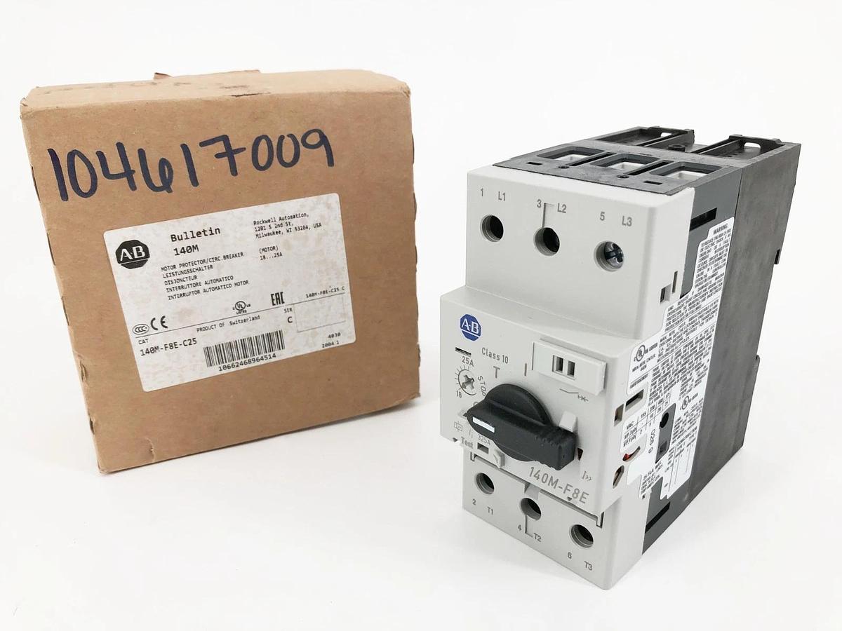 New Allen Bradley 140M-F8E-C25 Ser. C Motor Protector Circuit Breaker 18-25A