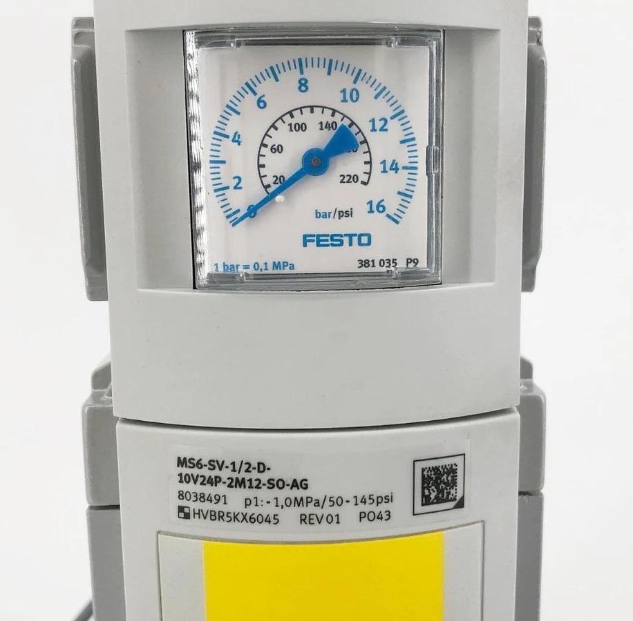 New Festo MS6-SV-1/2-D-10V24P-2M12-SO-AG Soft Start Quick Exhaust Valve 8038491