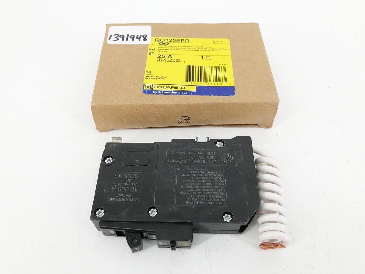 New Square D QO125EPD Circuit Breaker 25A 120V 60Hz 1 Pole