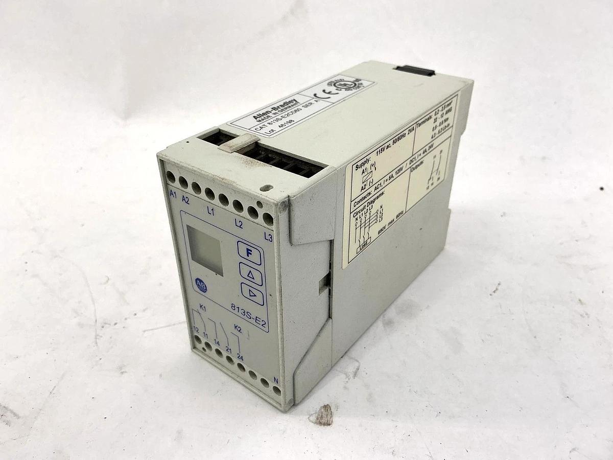 Used Allen Bradley 813S-E2CD60 Ser A Phase Monitor 250-690V 60HZ 115VCP 3 Phase