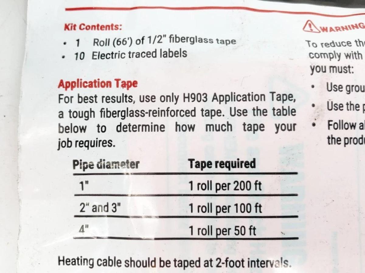New nVent Raychem H903 Application Tape and Electric Traced Labels