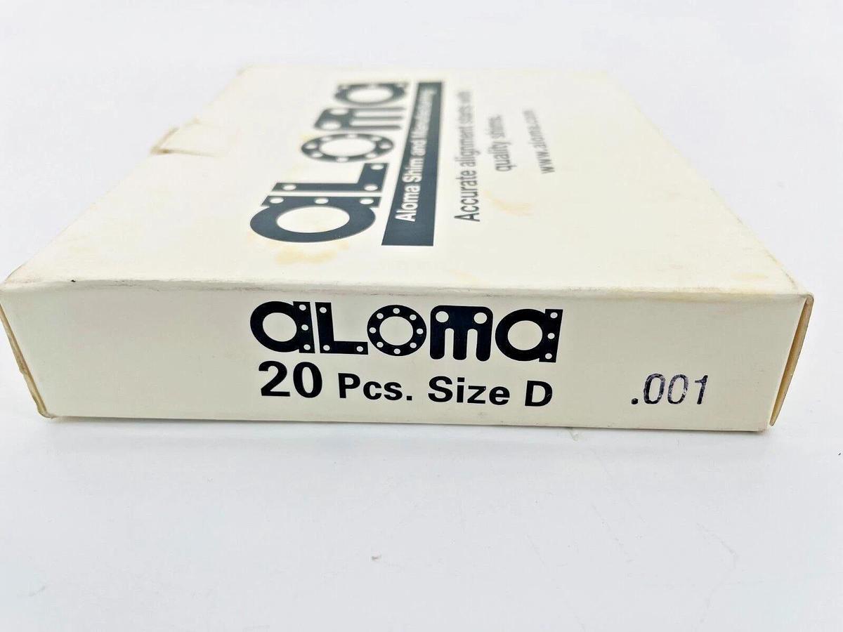 Box of 20 New Aloma D.001-Pack-Reg Shim Stainless Steel Size D .001in 6x5x1/5/8