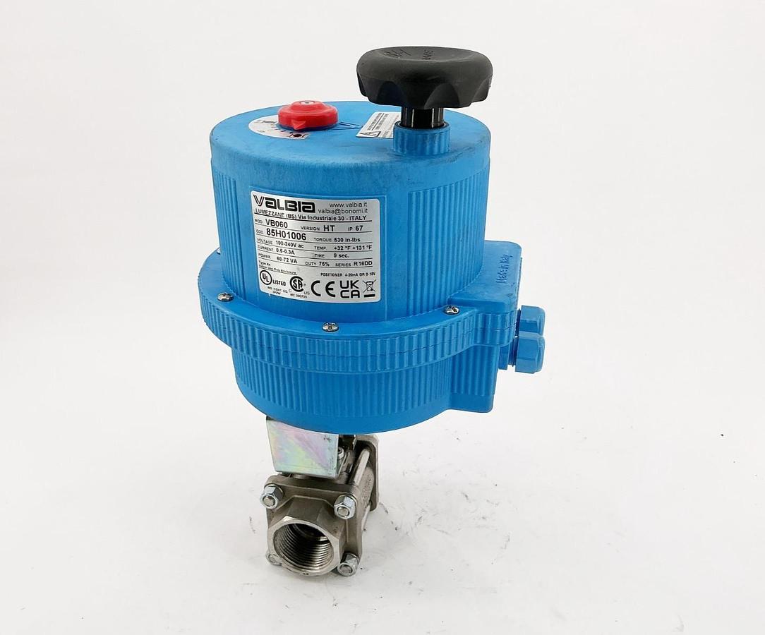 New Valbia VB060 85H01006 Valve Actuator 120/240V w/ 1-1/4" SS Valve - No Box