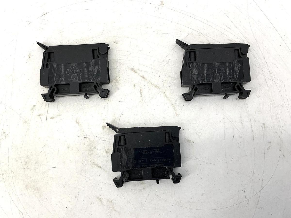 Used Lot of 3 Allen Bradley 1492-WFB424 Fuse Holding Terminal Block 300V 10-57VAC/VDC