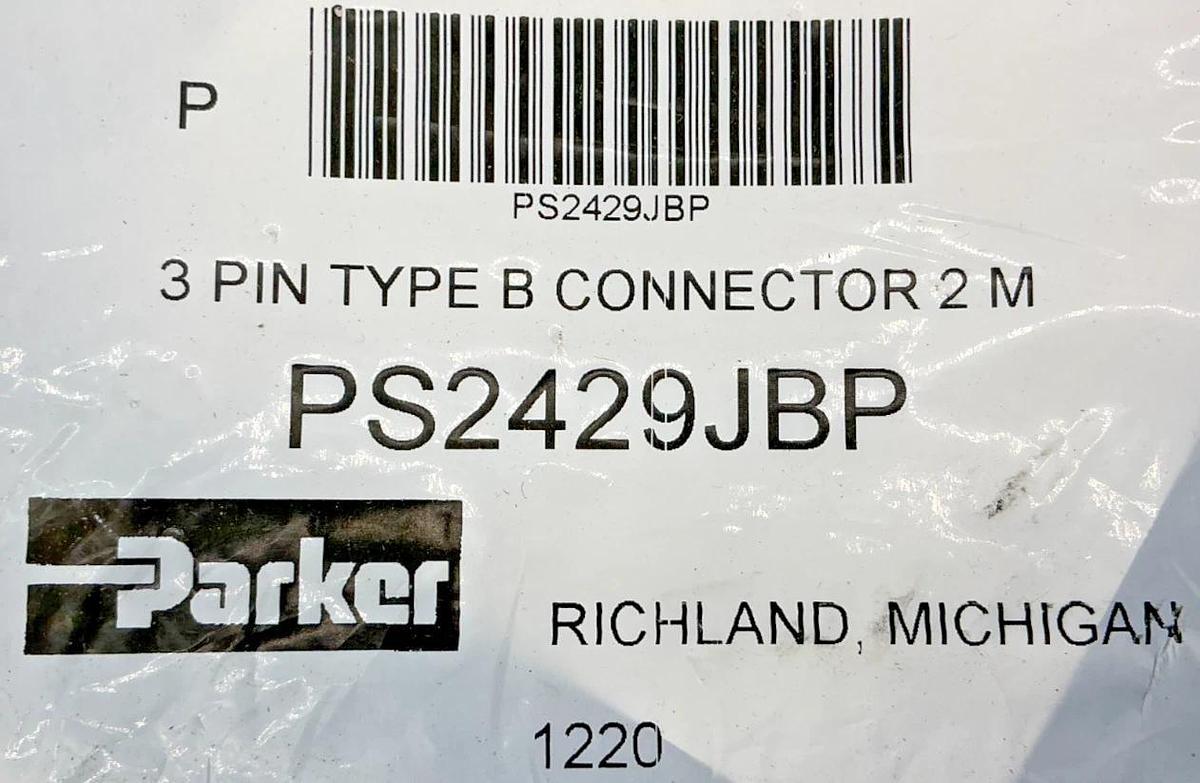New Parker PS2429JBP Solenoid Connector Cable Type B 3-Pin 3-Wire 2-Meter 6ft