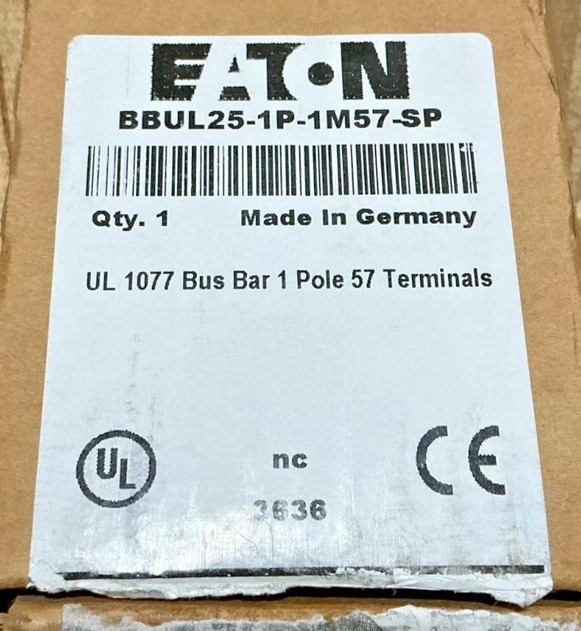 New Eaton BBUL25-1P-1M57-SP Bus Bar 1-Pole 57 Terminals 100A 480VAC 25QMM 121989