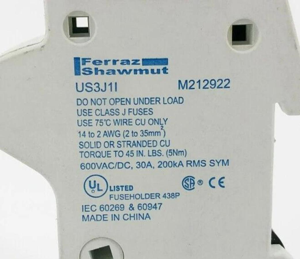 New Ferraz Shawmut US3J1I Fuse Holder W/ Indicator 30A 600V 1 Pole