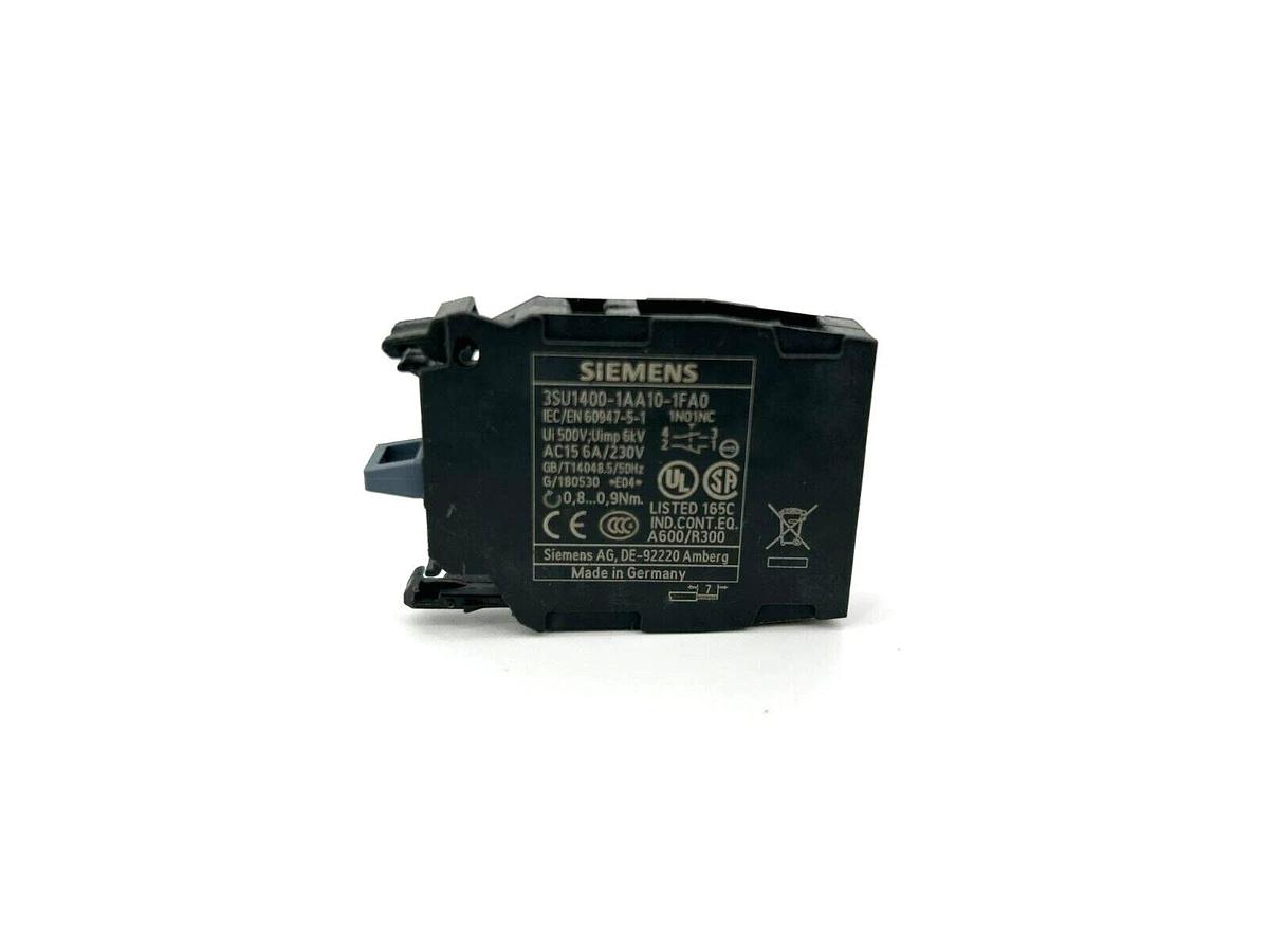 New Siemens 3SU1100-0AB10-1FA0 Push Button, 22mm, Black